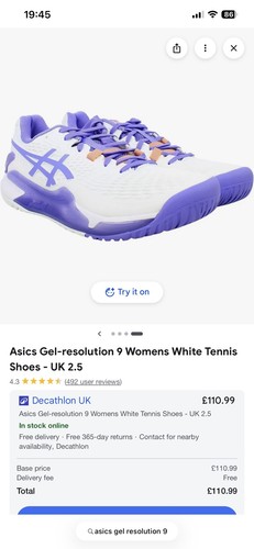 Asics tennis shoes size - uk,